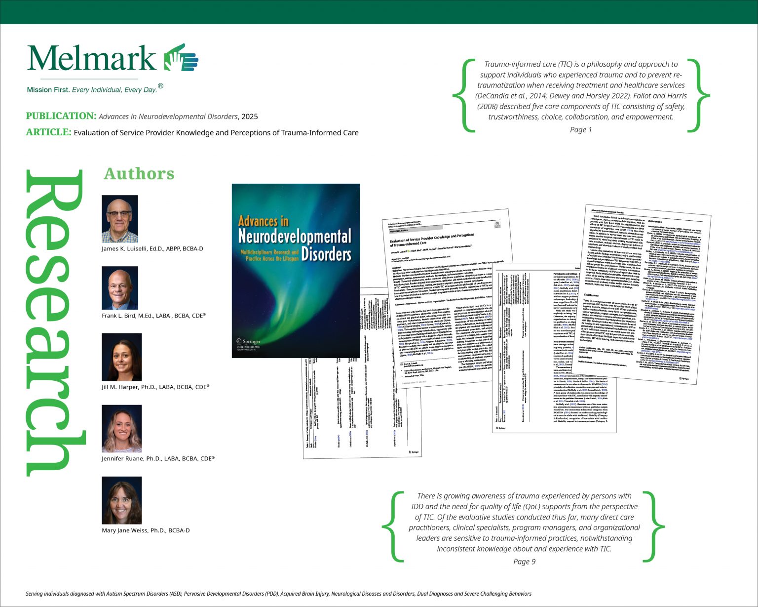 Vortex Melmark Evaluation of Service Provider Knowledge and Perceptions of Trauma ...