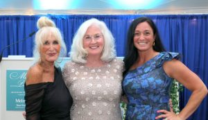 Former WCVB NewsCenter 5 Anchor Susan Wornick, Melmark President and CEO Rita Gardner, and Magic 106.7 Morning Magic Executive Producer and Co-host Kendra Petrone.
